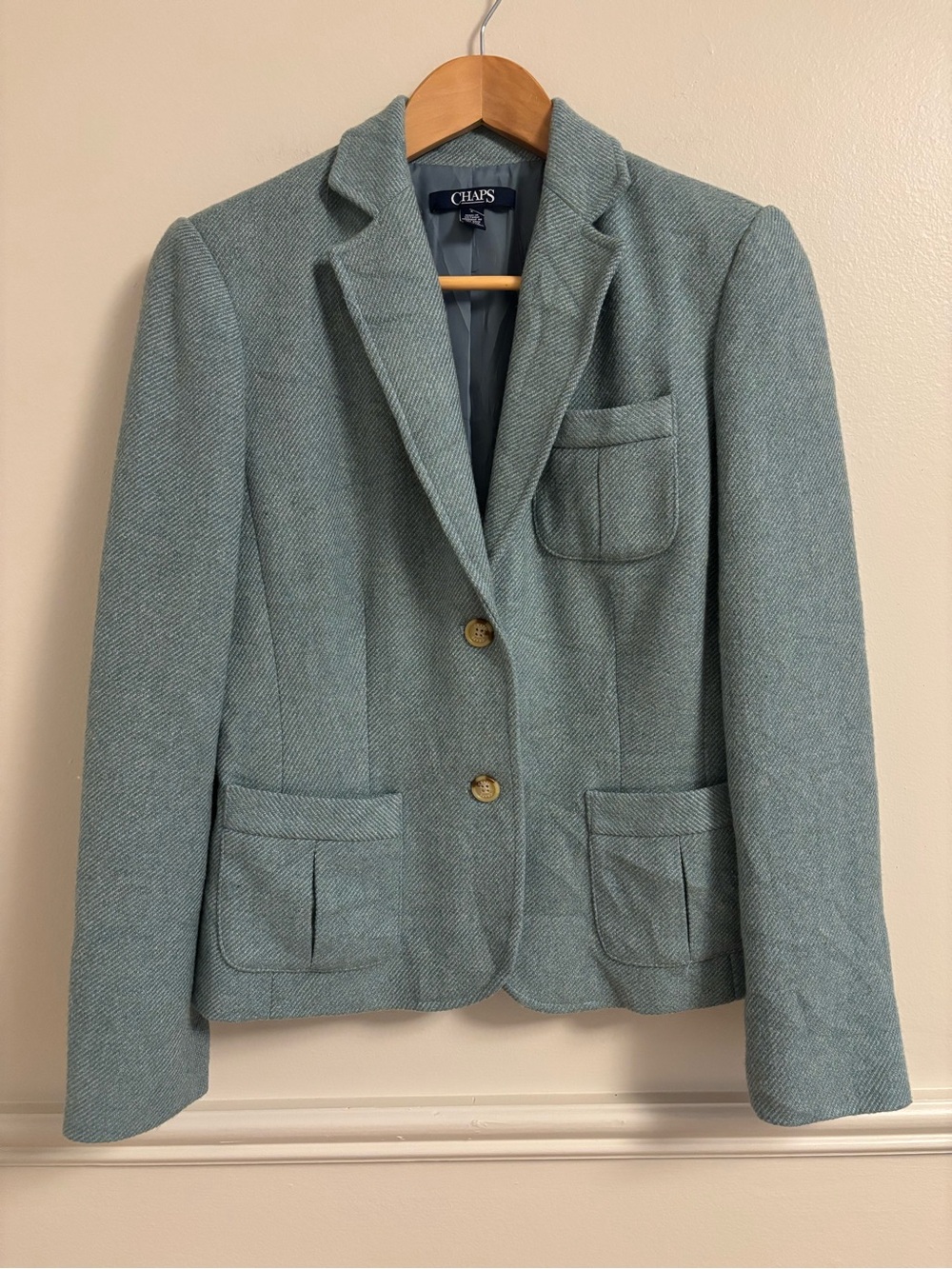 Chaps Women's Light Teal Blazer Jacket